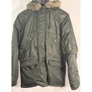 Women’s Old Navy Flight Parka Hooded Olive Gen Sz S